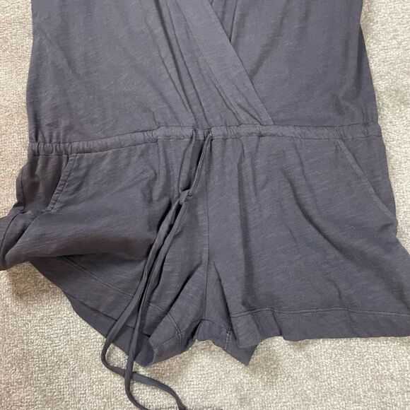 Anthropologie T.LA Women’s Small V Neck Wrap Tie Grey Romper One Piece USA NWOT - Picture 4 of 4